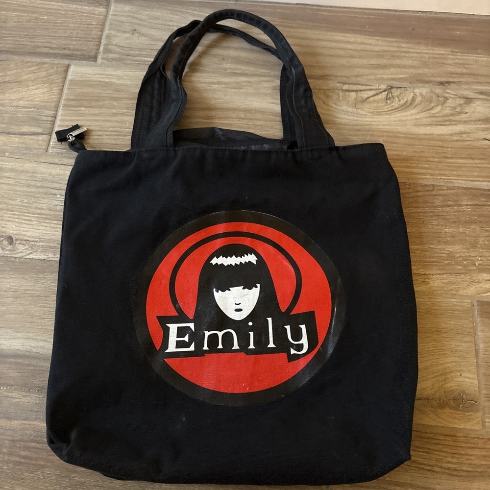 Vintage 1890's Emily The Strange Black Zippered Tote Bag